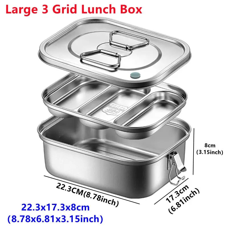 Stainless Steel Bento Boxes - 2 Layer 2400ml