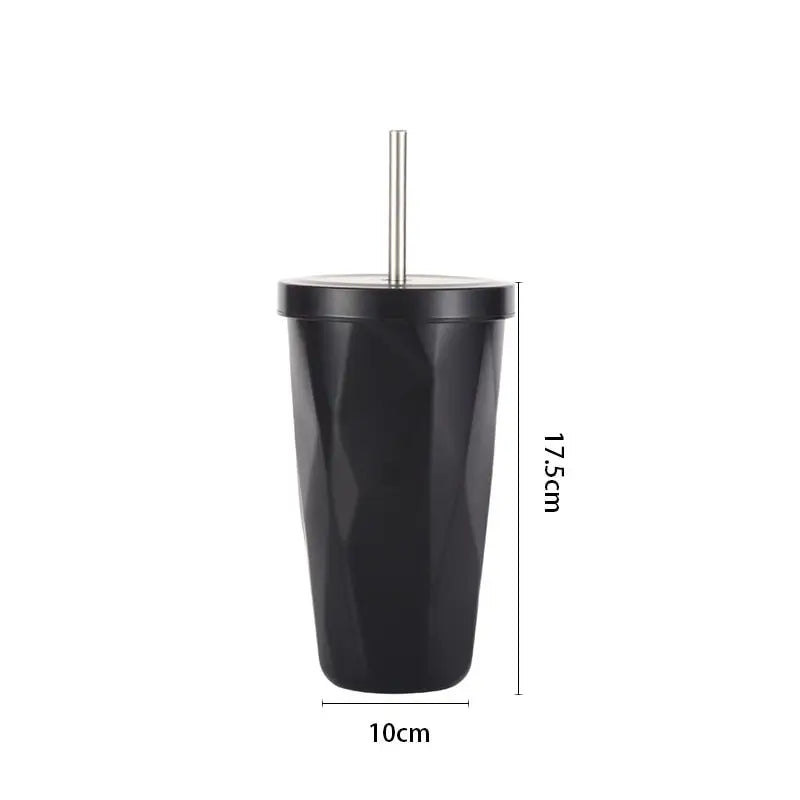 Stainless Steel Mug Cup Water Bottle - Black / 500-600ml