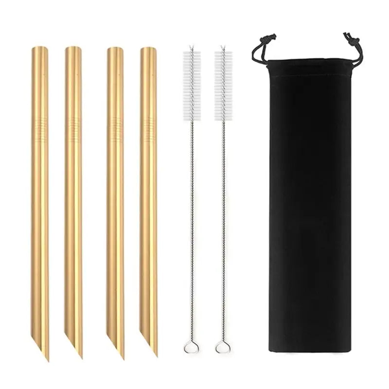 Stainless Steel Reusable Straws - Gold