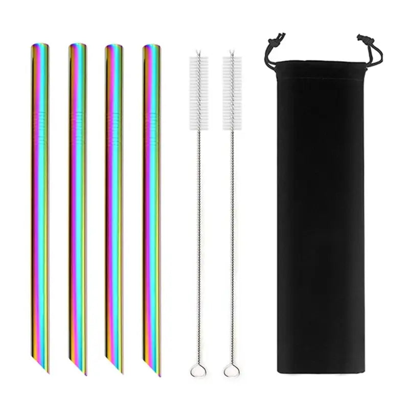 Stainless Steel Reusable Straws - Rainbow