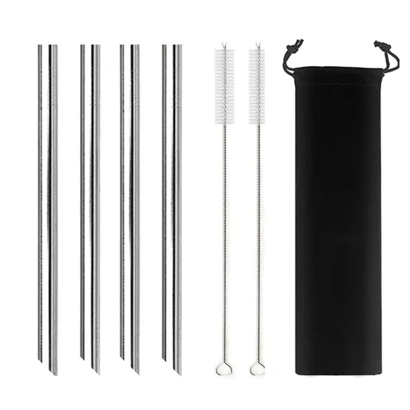 Stainless Steel Reusable Straws - Silver