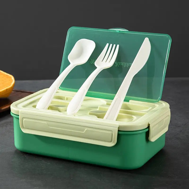 Pedeco Bento Box,Salad Bento Lunch Box for Adults and Kids (48 oz) BPA Free  Plastic Lunch Box,Dishwasher Safe,Built-in Cutlery Set Spoon & Fork