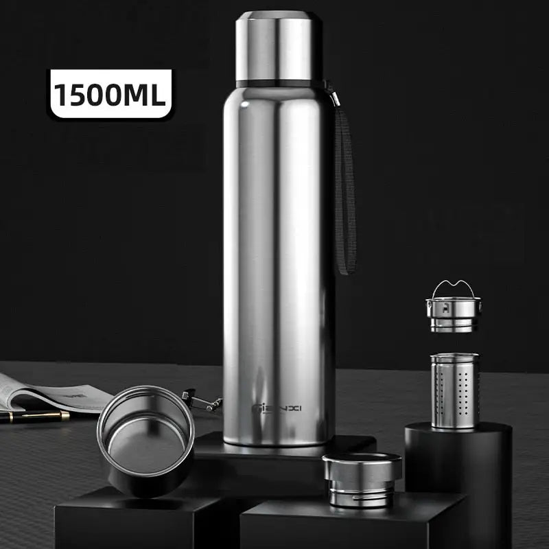 Tea Thermos Large - 1500ML Silver