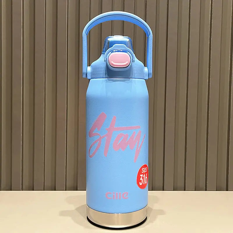 Thermos Cup Stainless Steel Water Bottle - 950ml / Blue