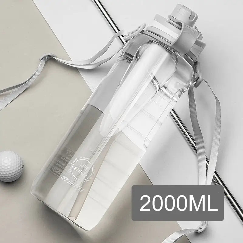 Transparent Sports Water Bottle - Grey 2000ML