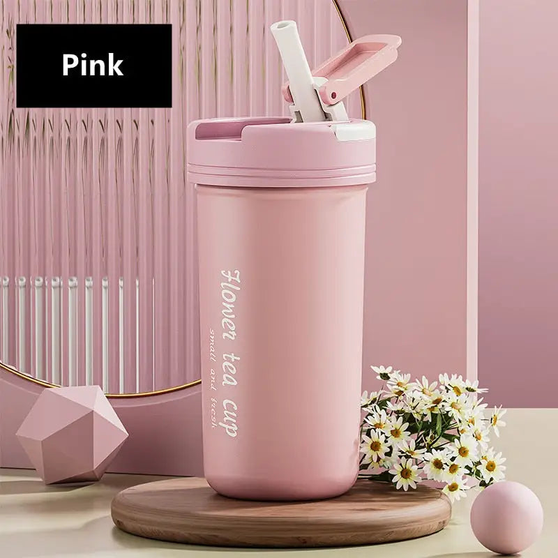 Vacuum Flask Coffee Thermos - 430ml / Pink