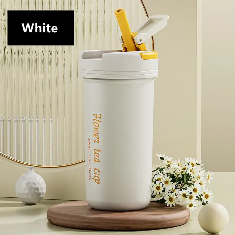 Vacuum Flask Coffee Thermos - 430ml / White