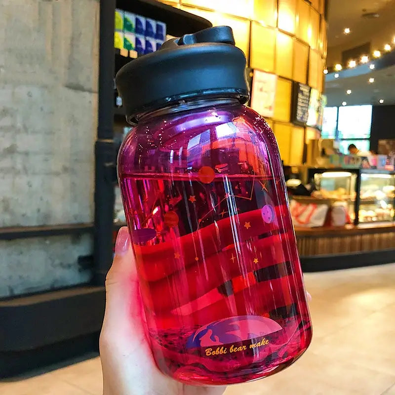 Wide Mouth Glass Water Bottle
