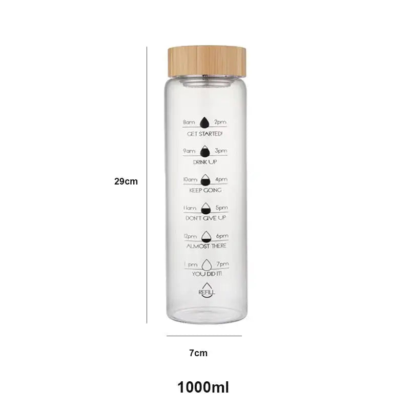 Wood Glass Water Bottle - 1000ML